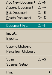 Document Console drop-down menu